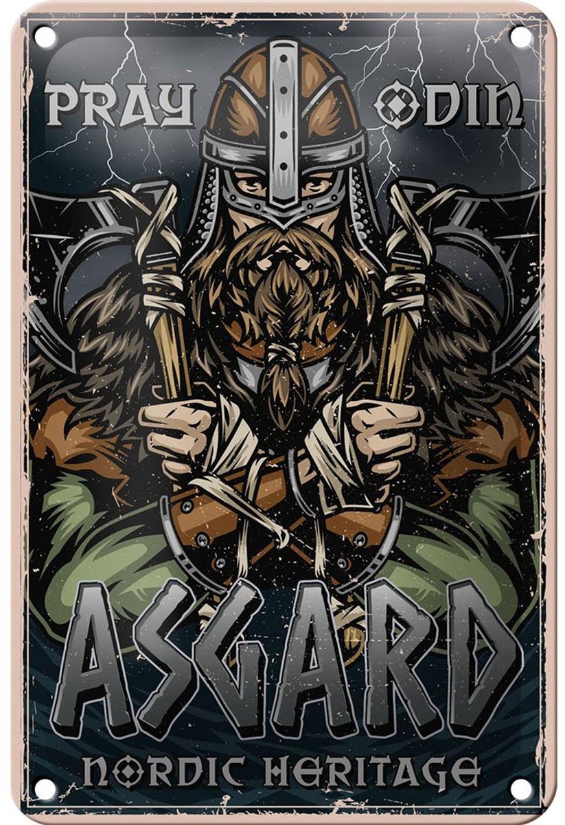 Blechschild Wikinger 12x18cm Asgard nordic Heritage