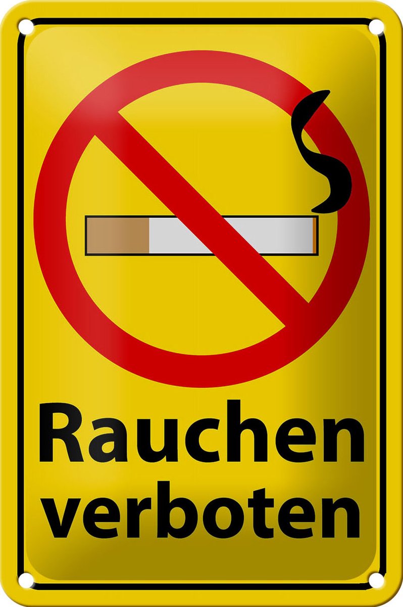 Blechschild Hinweis 12x18cm Rauchen Verbot