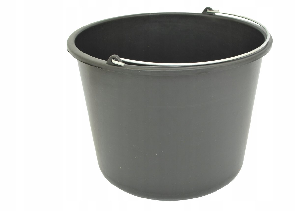 Sterk 12L Bouwemmer van Kunststof met Metalen Handvat en Maatverdeling