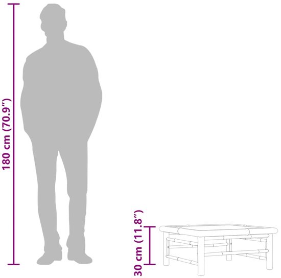 vidaXL - Tuintafel - 65x65x30 - cm - bamboe