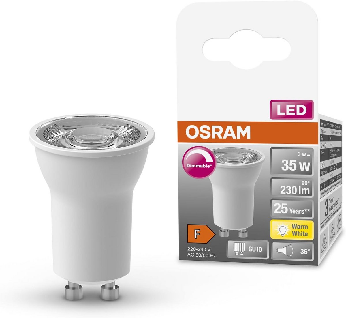 LED Spot PAR11 3W GU10 Warm Wit Licht 230lm Energiezuinig Lange Levensduur