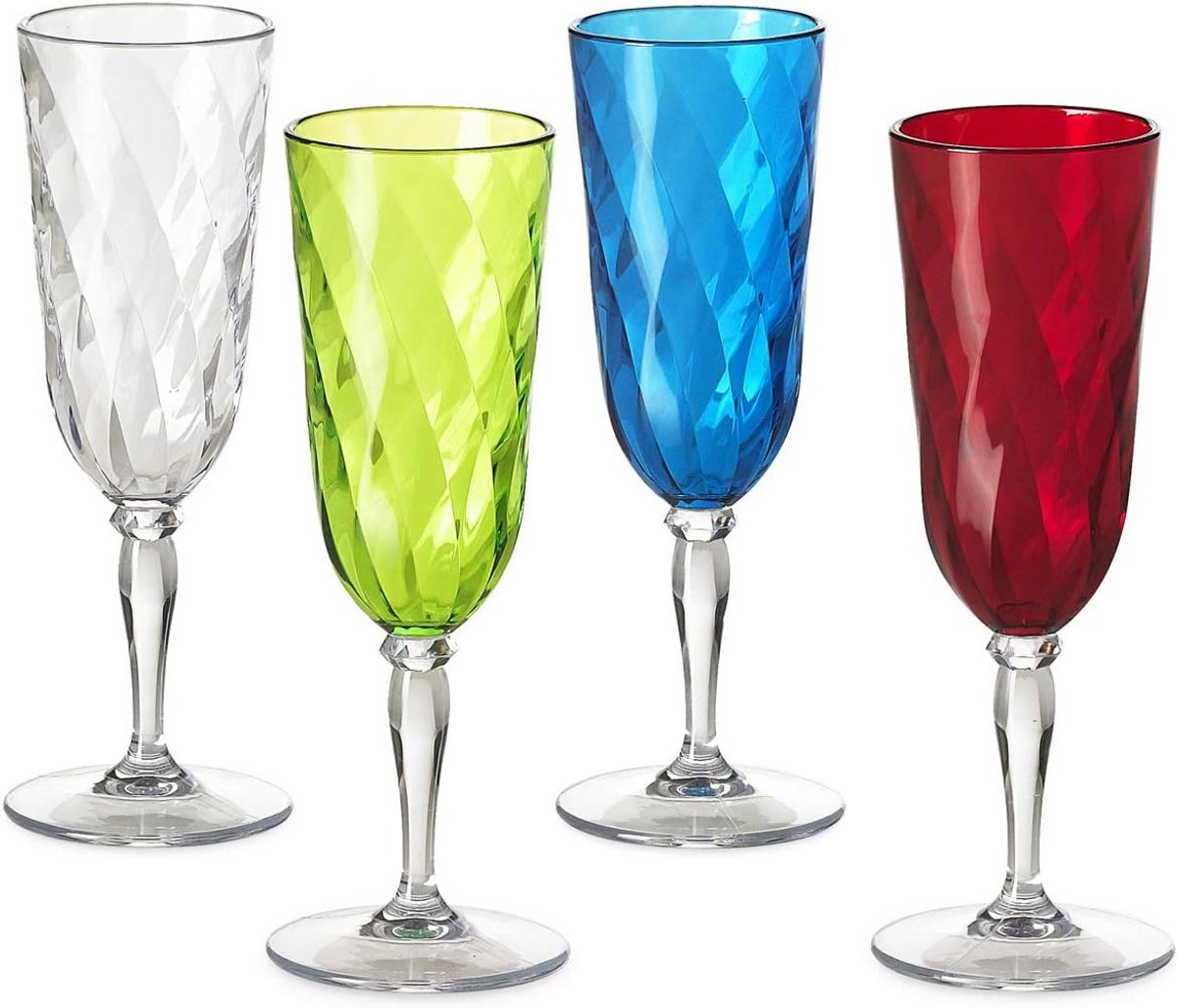Set van 4 Onbreekbare Champagneglazen - Acryl Drinkglazen voor Feestjes en Buiten
