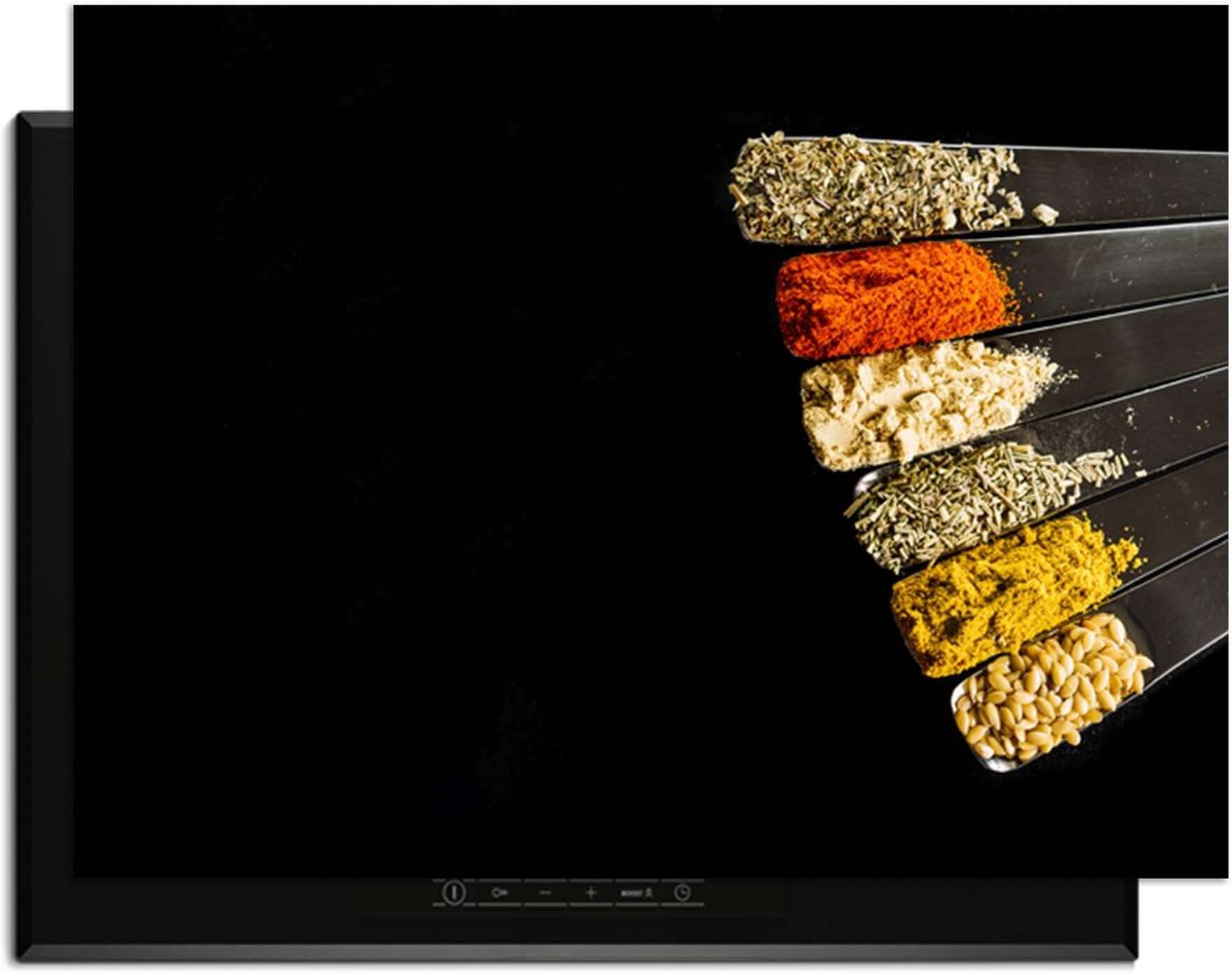 KitchenArt - Spice Fan - Inductie Beschermer - 81x52 cm - Kookplaat Beschermer - Luxe Afdekplaat Inductieplaat - Anti-slip & Oprolbaar - Beschermmat Inductiekookplaat