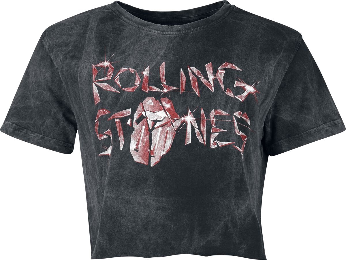 The Rolling Stones Glass Logo Dames T-shirt - houtskool - XL