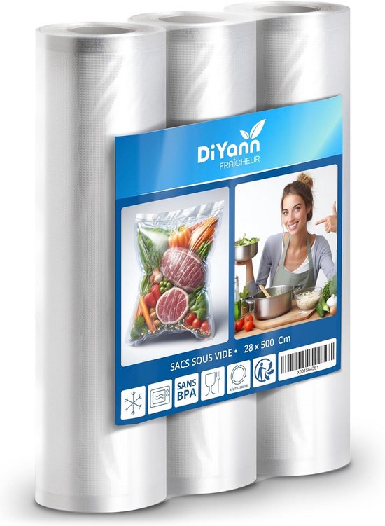 Veluw® Vacuümrollen - Vacumeerfolie - 20 X 600 Cm - 12 Stuks Vacuumzakken Voedsel Sous Vide Zakken Vacumeerzakken Geschikt Voor Iedere Vacumeermachine Bpa Vrij