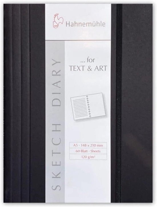 RETTACY Notitieboek, A5, gelinieerd, dik dagboek met 320 genummerde pagina's, 1 achtervak en hoogwaardige hardcover, voor vrouwen en mannen, op kantoor of op school, 14,5 x 21 cm, zwart