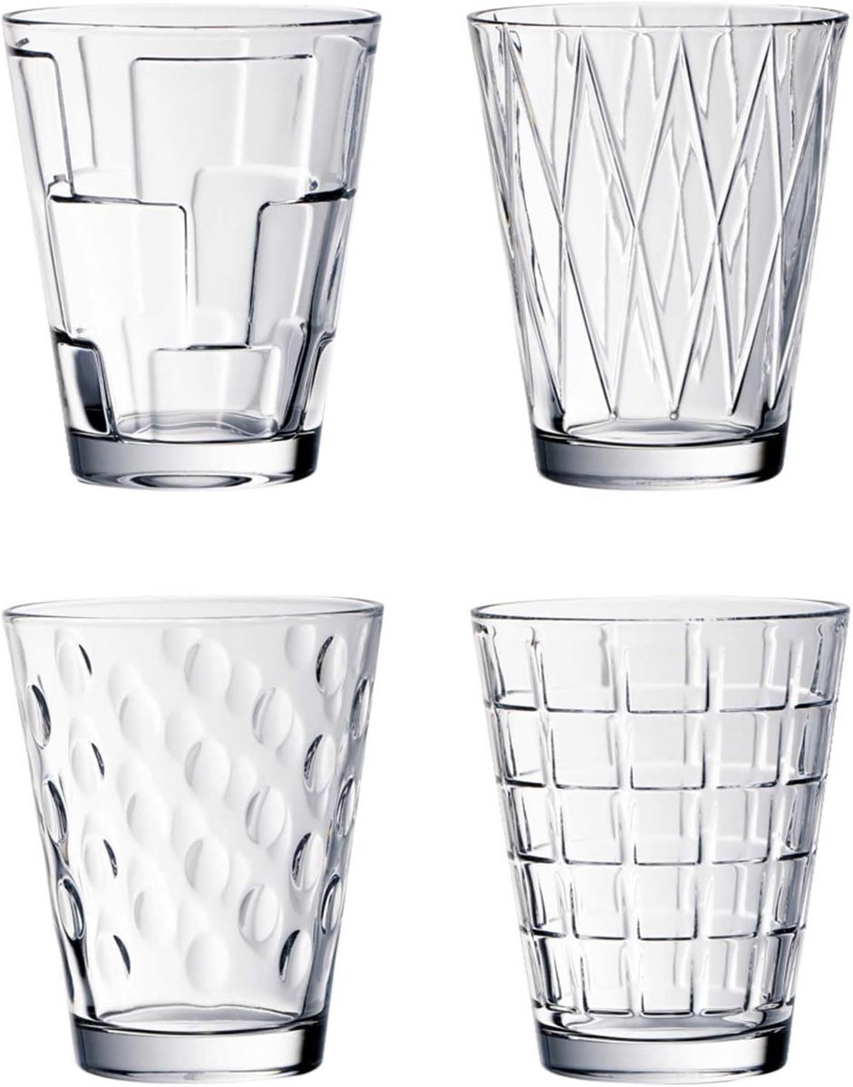 Set van 12 Waterglazen Kristalglas 310 ml Vaatwasmachinebestendig Assortiment