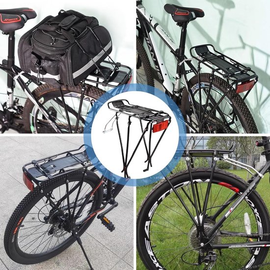 GRELiving Bicycle Pannier Rack, Adjustable Luggage Rack, Touring Rear Bike Pannier Rack, Suitable for 24 Inch-28 Inch/700C Road Bikes, City Bikes (HYJ508