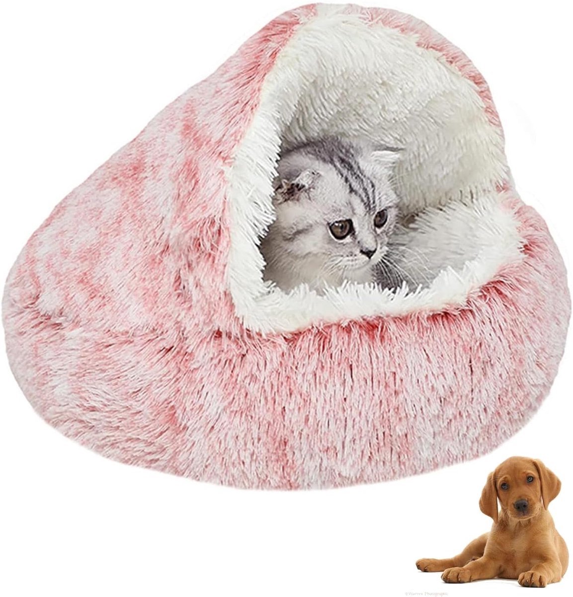Stunq® Knusse Roze Huisdierenslaapplaats in Schelpvormige Mand voor Honden en Katten