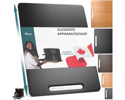 Ibyx Bamboe Schuifplank - Krasvrije Onderzetter met Wieltjes voor Koffiezetapparaat, Airfryer & Espressomachine - Keuken Organizer