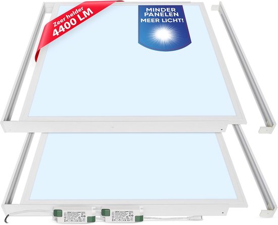 BLNAN 2 stuks LED Plafondlamp Plat, 18W Plafondlamp met Nachtlampje 2000K, 1800lm Warm Neutraal Koud Wit Lamp Plat Paneel voor Slaapkamer Keuken Balkon Gang, 22x2,5cm