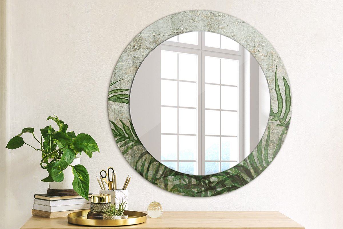 Coloray Bedrukte Spiegel - Varenbladeren Spiegel Met Decoratie - 60 cm - Groente Bedrukte