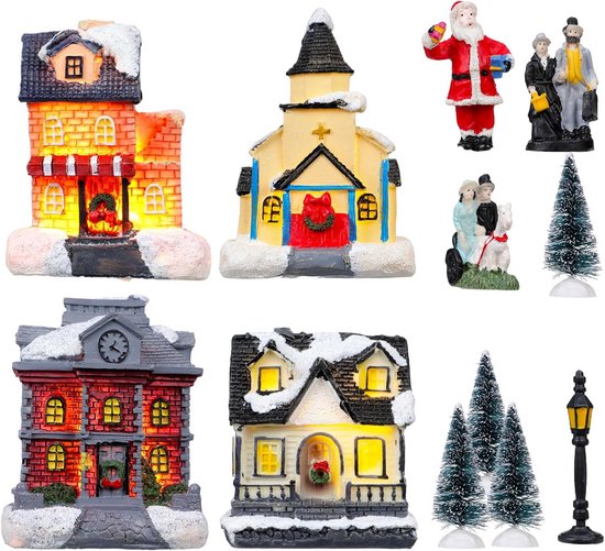 De vreugde van het decoreren van Kerstmis met een miniatuur kerstdorp