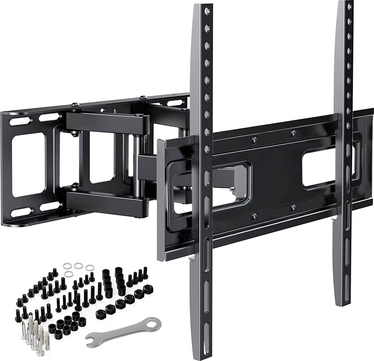 Stunq® TV-muurbeugel voor 32-65 inch schermen VESA 75x75 tot 400x400 mm draaibaar, kantelen en uitschuiven voor LED, OLED, platte en gebogen tv's met wandmontage - Max. belasting 55 kg