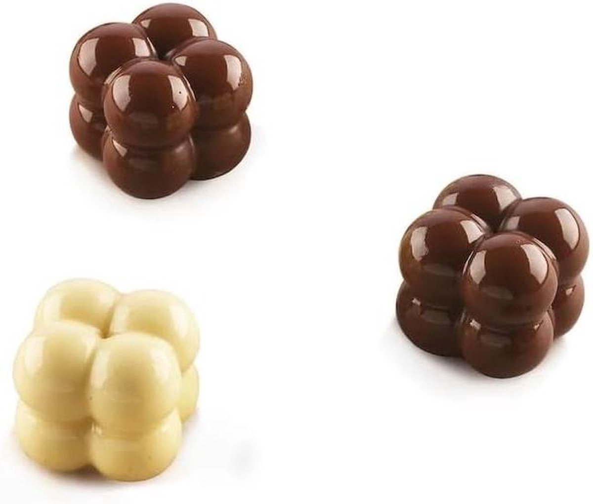 Stunq® Silicone vorm n.15 choco game 22x22 h 20 mm - Silikomart scg51 3d