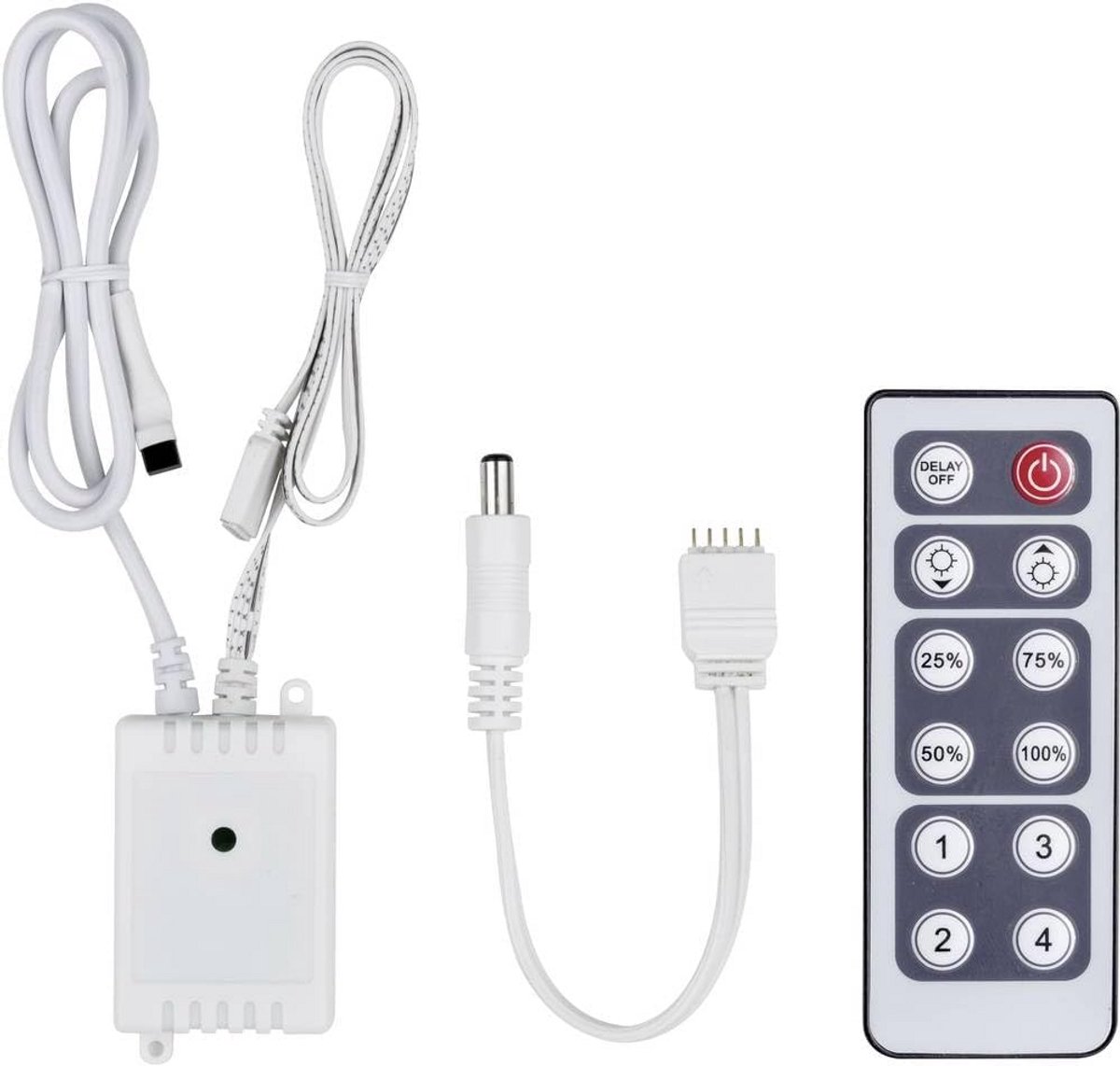 Dim- en schakelcontroller voor LED-strips op afstand bedienbaar tot 144W