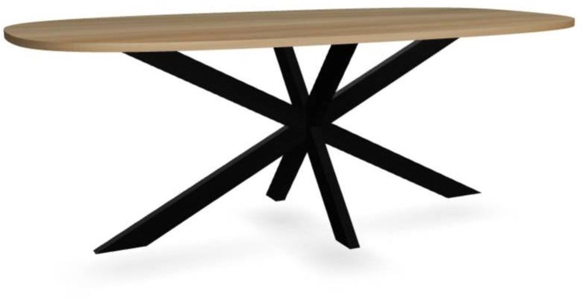 Eettafel Deens ovaal 240cm lichtbruin Hero ovale eetkamer tafel