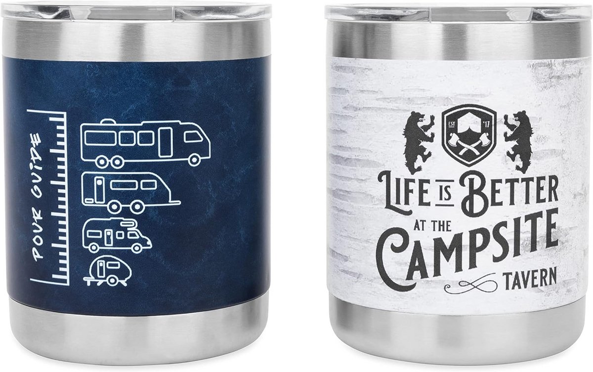 Geïsoleerde Whisky Glazen RVS - Set van 2 - Lektvrij - Geschikt voor Camping en Buiten