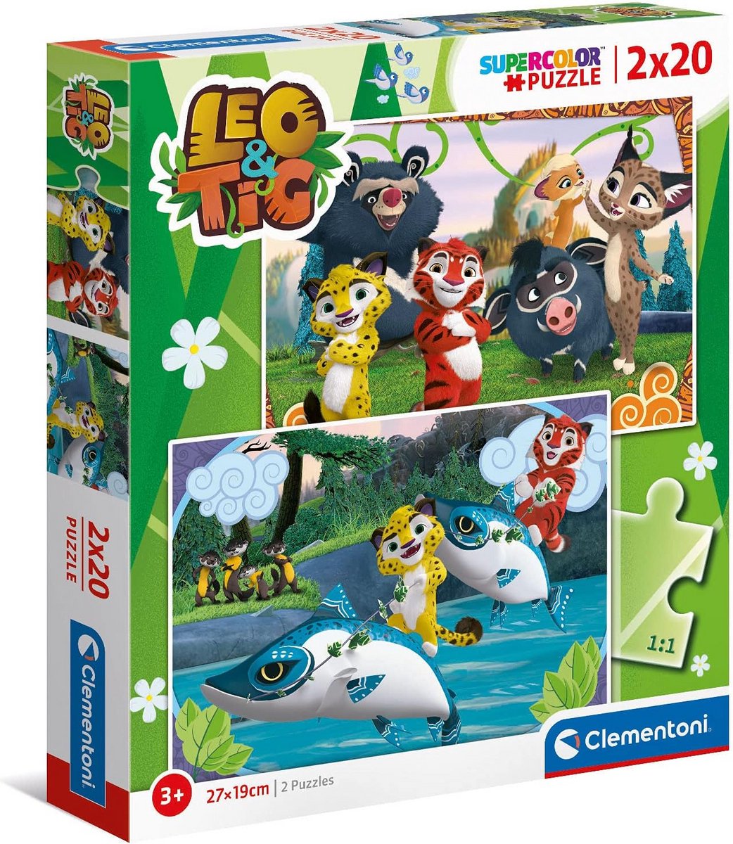 2x 20 Stuks Legpuzzels voor Peuters - Leo & Tig Thema - Stimuleert Logisch Denken