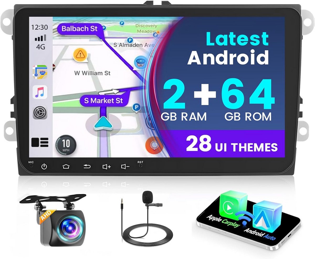 Android Auto Radio voor VW Golf Polo Passat Jetta Touran Tiguan T5 Seat Skoda