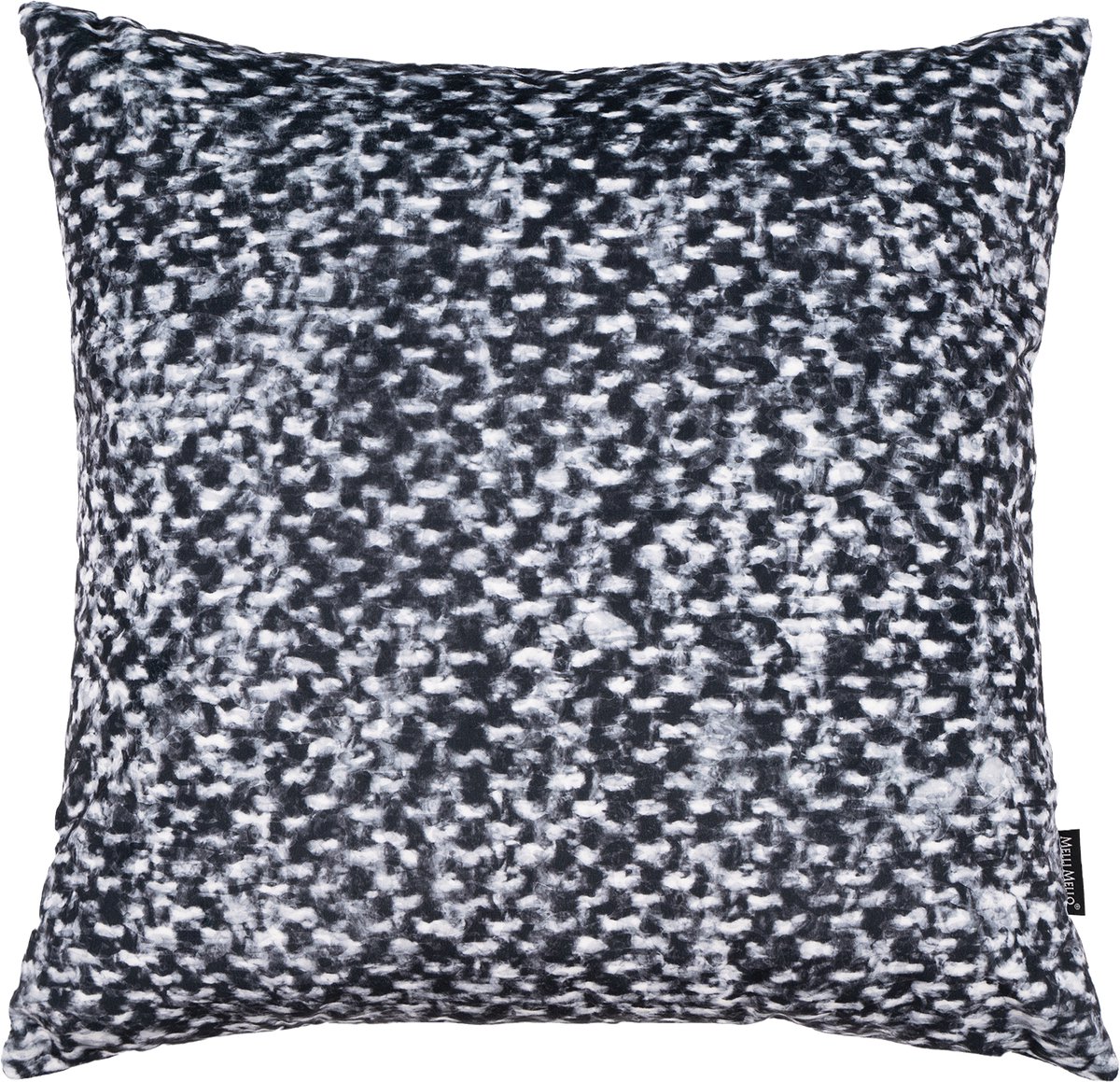 Melli Mello - Black or White - Sierkussen - 45x45 cm - Zwart/Wit - Velvet Gebreide Look