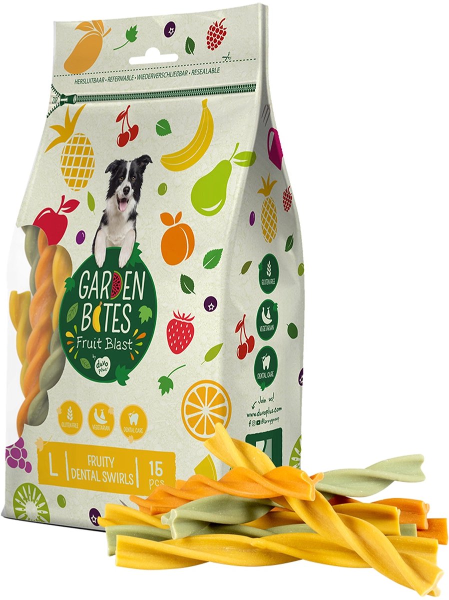 Garden Bites Fruity Dental Swirls hondensnack 2 x S