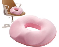 Orthopedisch donutkussen - zacht katoenen kussen, niet -slipbasiskussen, stuitbeen reliëf met holle centrumontwerp | Dempingondersteuning voor aambeien, postpartum genezing, zwangerschap zittend hulpm