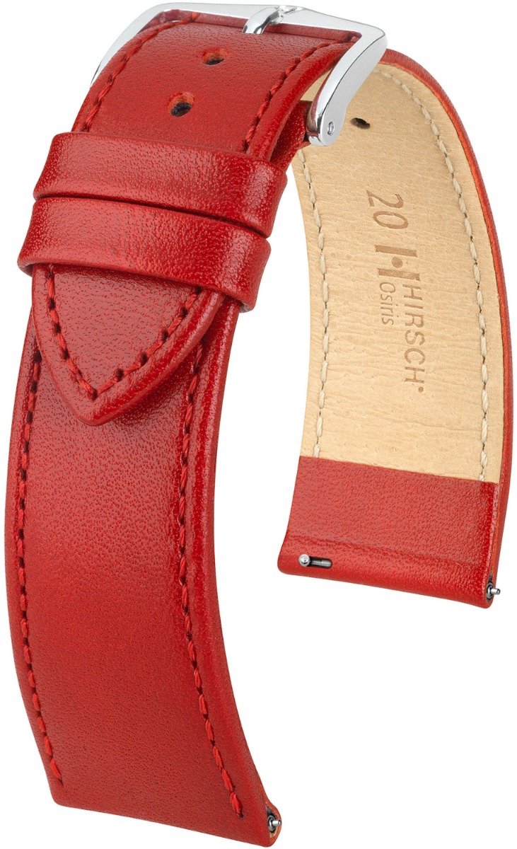 Hirsh Horlogeband Osiris Rood - Leer - 16mm