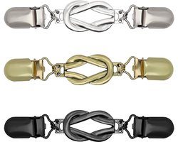 Bevestigingsclips - 3-pack - Tailleclip - Truiclip - Kledingstropdasclip - Overhemdclip - Tailleclip - Sjaalclip - Kaartclip - Kraagclip - Verstevigt de taille van jurken/broeken - Geschikt voor dames/heren