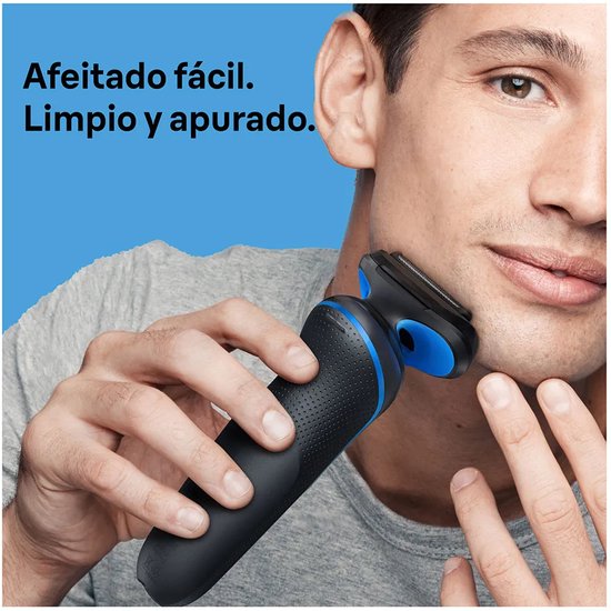 Braun Series 5 51-B1200s Scheerapparaat voor heren met EasyClick precisietrimmer, EasyClean, nat en droog, oplaadbaar, draadloos elektrisch scheerapparaat met snijbladen, blauw