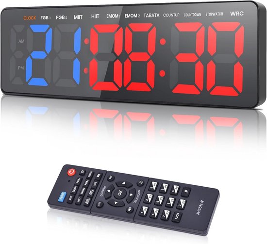 Fitness Timer, 33,5 cm (13,2 inch) LED digitale wandklok, gym timer met Fitness Timer, 33,5 cm (13,2 inch) LED digitale wandklok, gym timer met