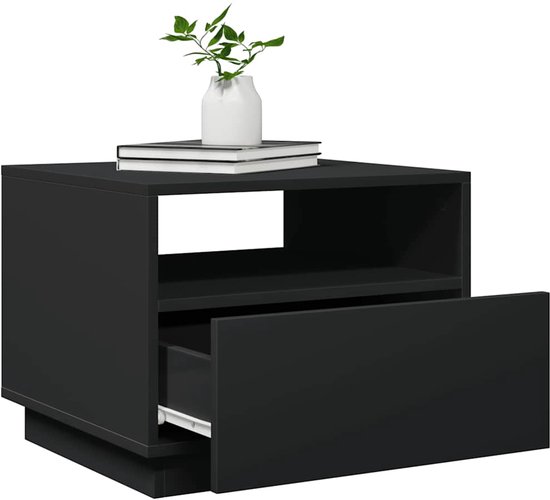 vidaXL Salontafel avec éclairage LED- Table basse moderne Zwart - Siècle des Lumières LED - Table basse - Table d'appoint - Table TV