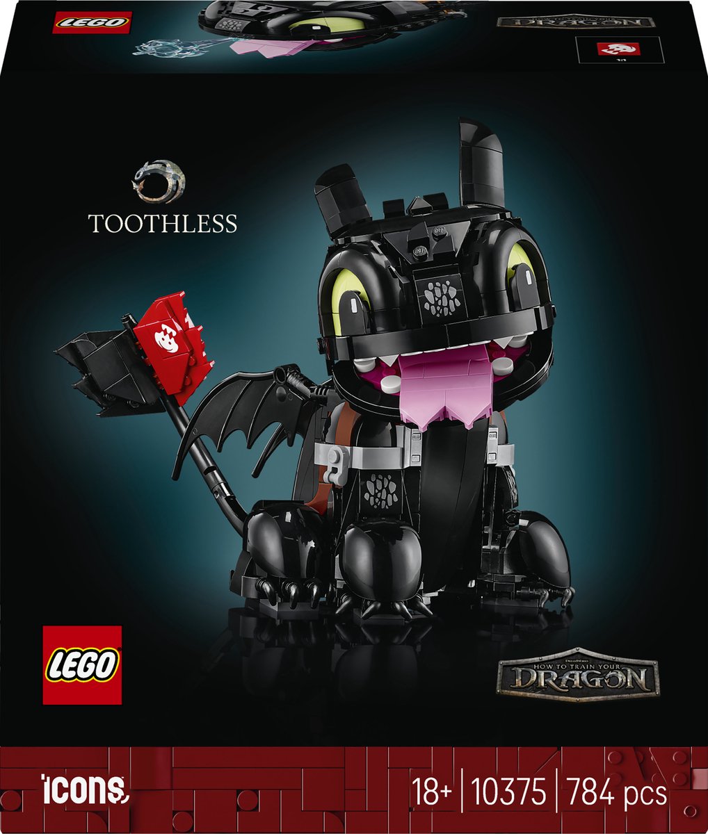 LEGO Icons Hoe Tem Je Een Draak: Tandloos - Bouwpakket voor Volwassenen - 10375
