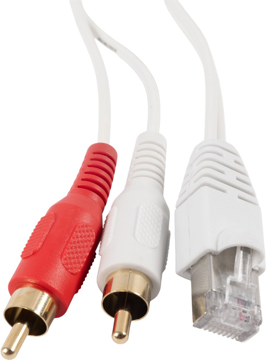BOSSCOM RJ45 - Tulp stereo (m) kabel voor B&O | wit | 2 meter