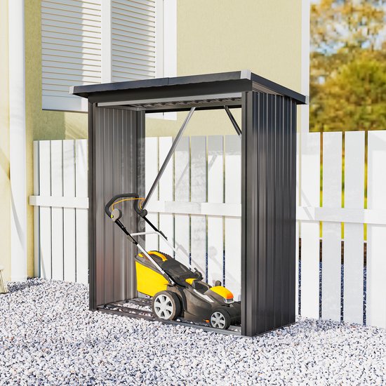 Outsunny Opslagplaats Voor Hout Gegalvaniseerd Staal 150L X 66 5B X outsunny-opslagplaats-voor-hout-gegalvaniseerd-staal-150l-x-66-5b-x