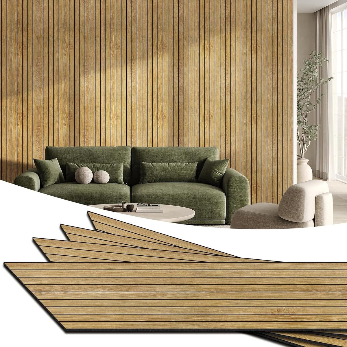 Provento - Geluiddichte PVC wandpanelen met houtnerf - Interieurdecoratie - Pel-en-plak - Licht eiken - 22,4 m²