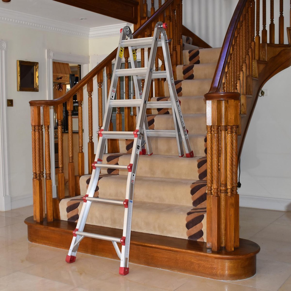 BPS Telescopische Multifunctionele Ladder – 6,40 m – Opsteekladder/Reformladder/Trapladder – Zwaar Aluminium Vouwladder – EN131 Gecertificeerd – foto 3