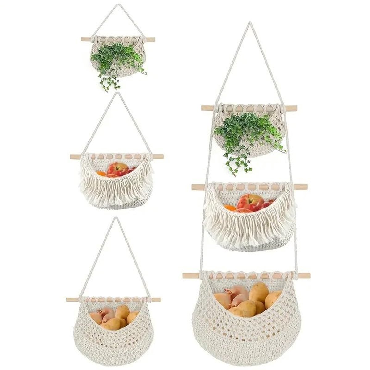 IMPERATORIS® Deurrek/Hangrek met opbergvakken - Deur Organizer/Deurhanger/Deurrek/Opbergzak/Opbergtas - 3-Delig