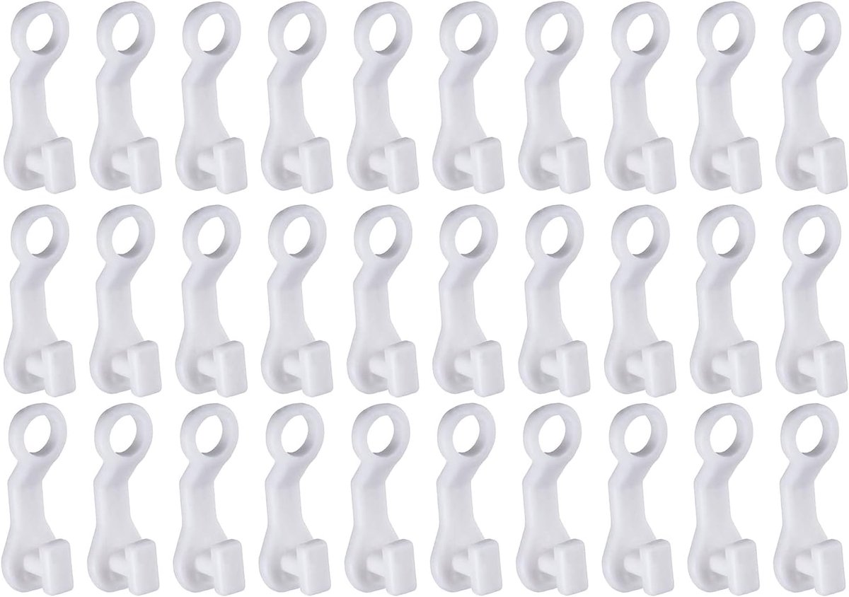 30pcs witte plastic gordijnhaakjes - gordijn slides - accessoires voor ramen
