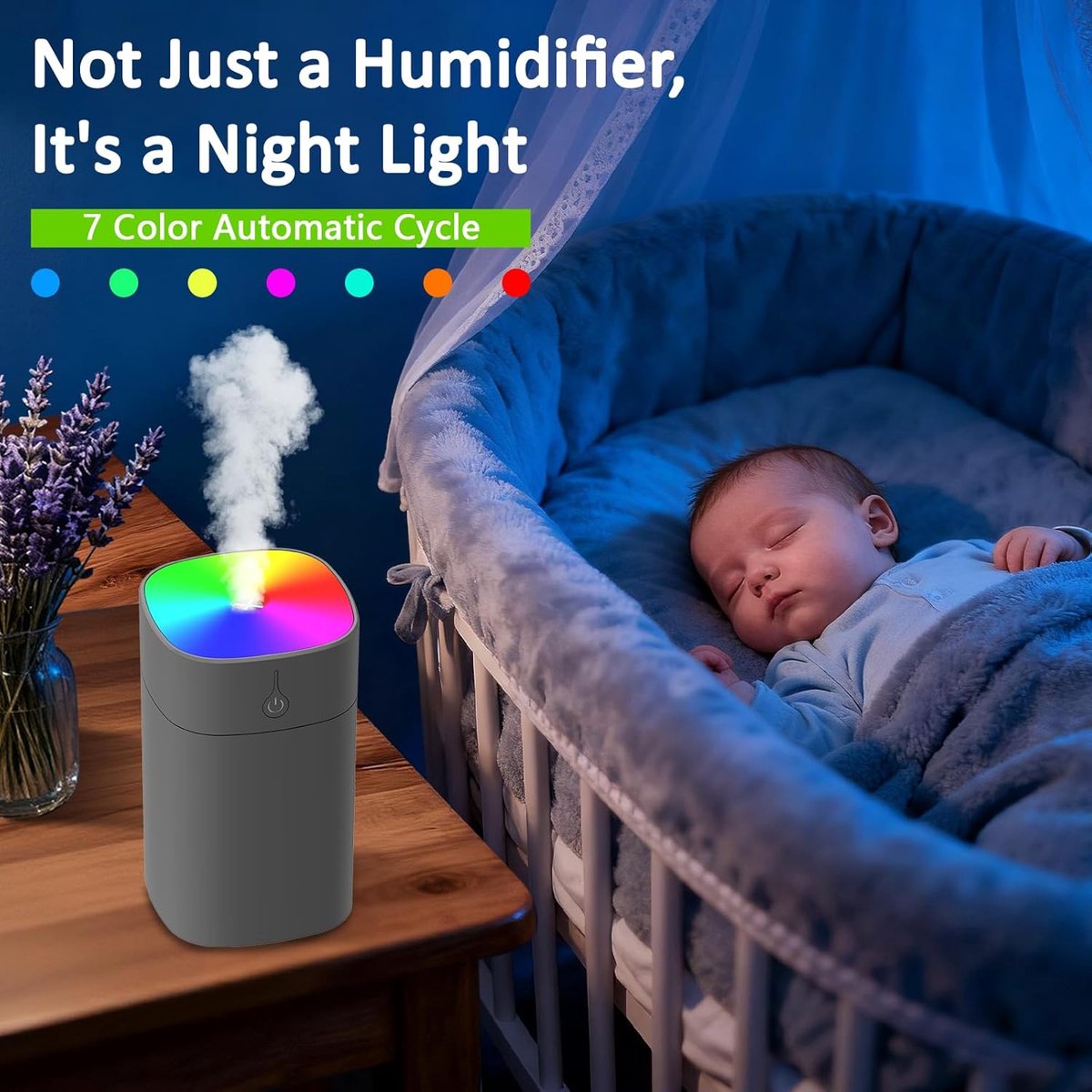 Mini Luchtbevochtiger-Aroma Diffuser-400ML-Luchtbevochtiger Slaapkamer-Stil-USB-Humidifier-Nachtlampje-Planten & Bureau — cadeau in Wonen & Interieur - foto 3