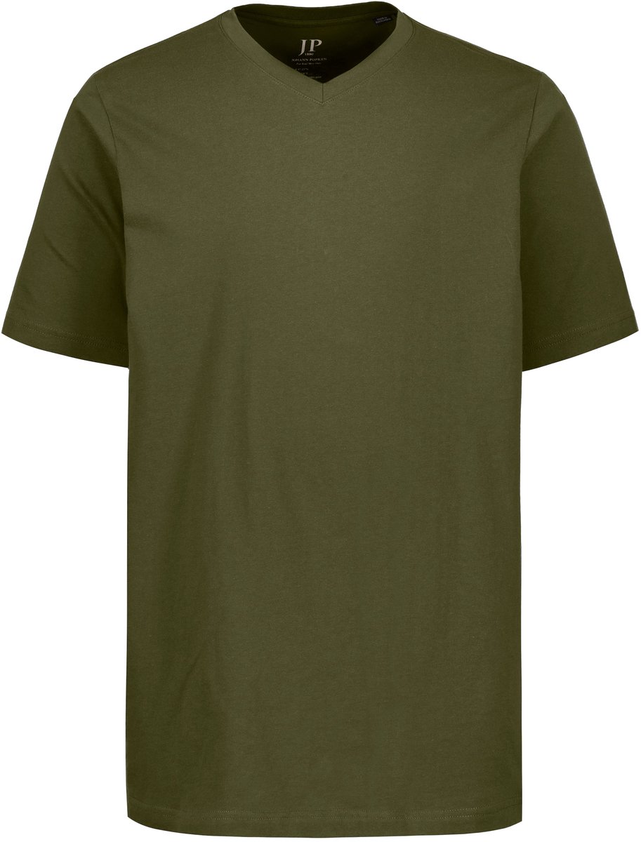 JP 1880 - Heren - T-shirt basic V-hals - Donkerkaki - Maat 3XL