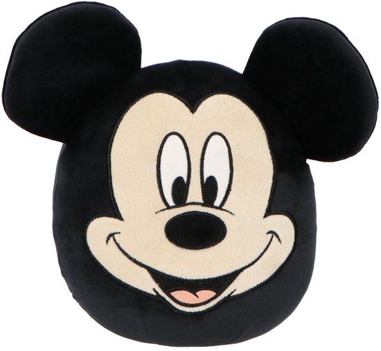 Mickey Mouse Squishy 32 cm - Knuffel - Zachte stof - Zwart