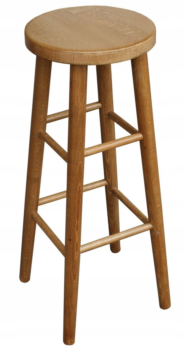 Houten Barkruk 81 cm - Eiken Kleur - Massief Beukenhout