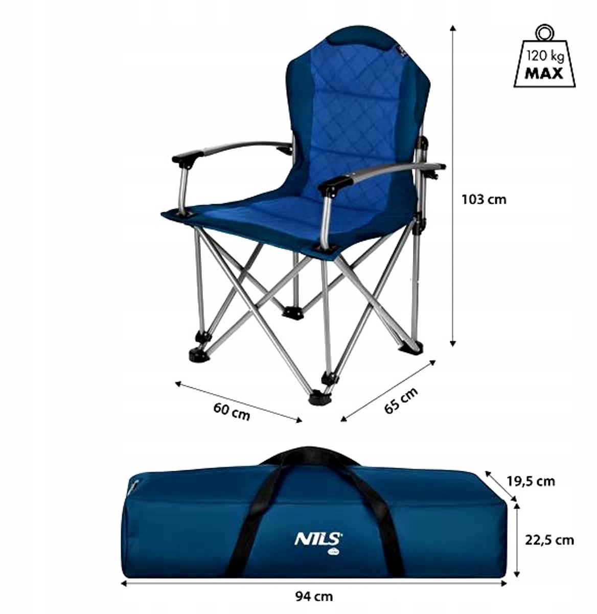 Nils Camp Campingstoel Blauw - Comfortabel en Duurzaam