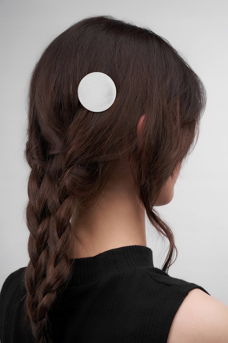 Minimalistische metalen haarclip, ronde haarversiering