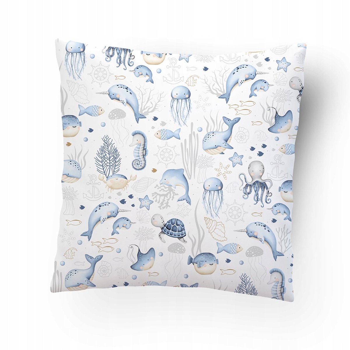 Katoenen Kussensloop 40x40 cm met Ritssluiting - Zee Baby Blauw