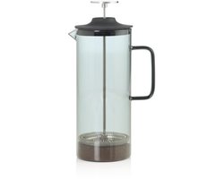 AdHoc Cafetière Impact - French Press - 1 Liter - Hittebestendig Borosilicaatglas - RVS Filter - Grijs