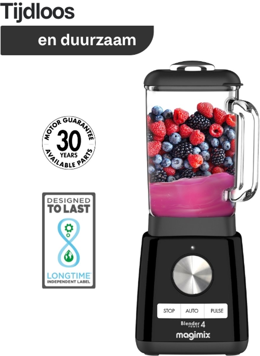 Magimix Power Blender - Smoothie Maker 1,8 Liter - Zwart - + 2 To go cups - Ice Crusher – foto 2