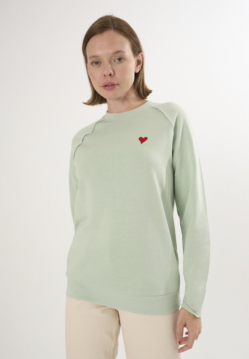 Felix Hardy Basic Sweatshirt Ronde Hals Katoen Dames Turkoois - Xl