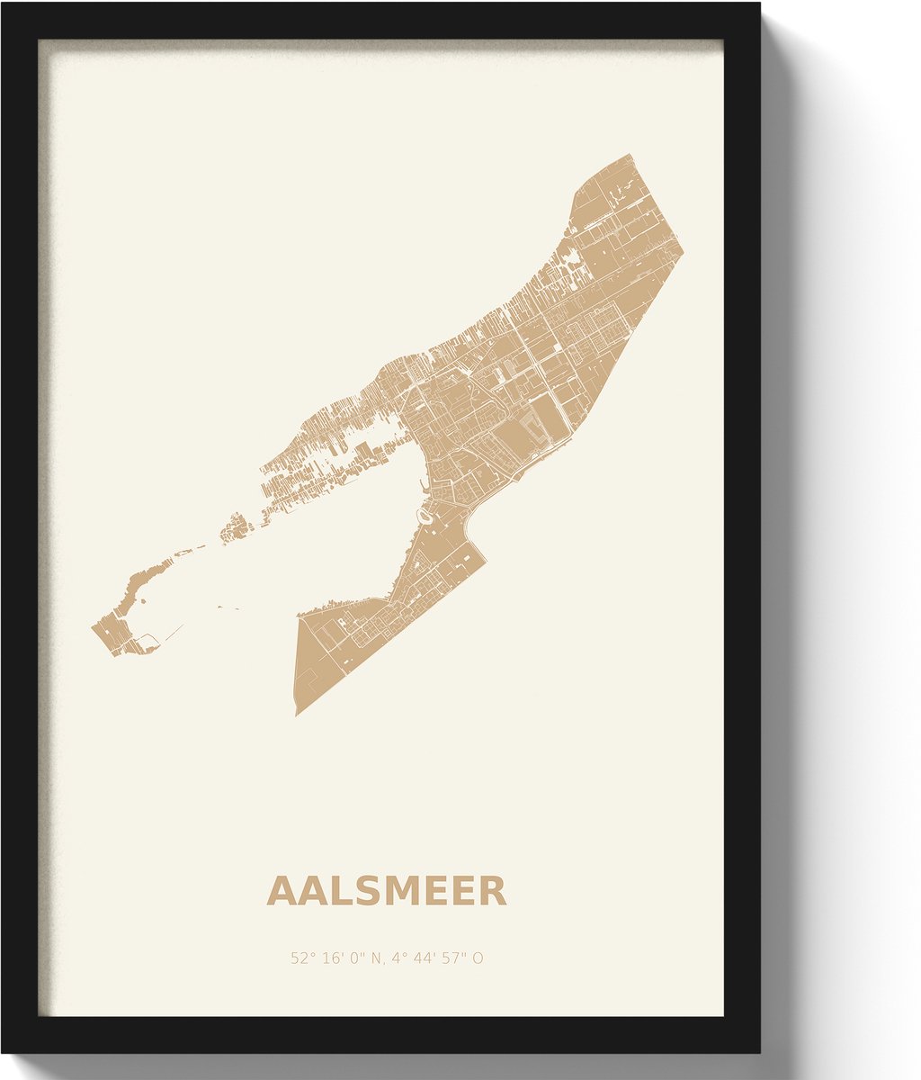 Poster Aalsmeer A3 - 30 x 42 cm - Beige (Exclusief Lijst)